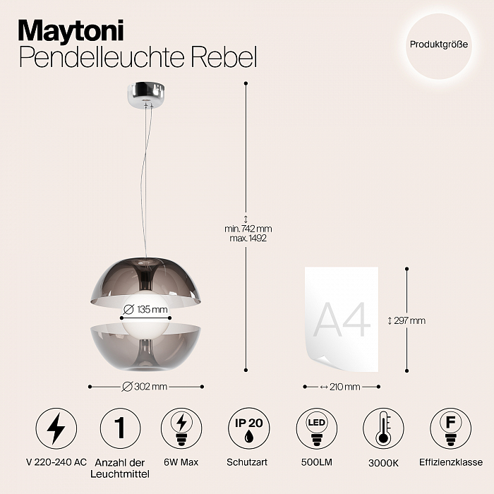 Светильник Maytoni MOD322PL-L6B3K