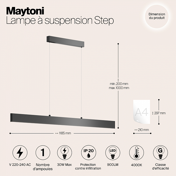 Светильник Maytoni P010PL-L30B4K