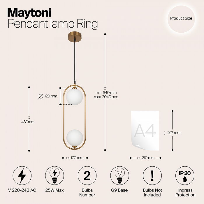 Светильник Maytoni MOD013PL-02BS1