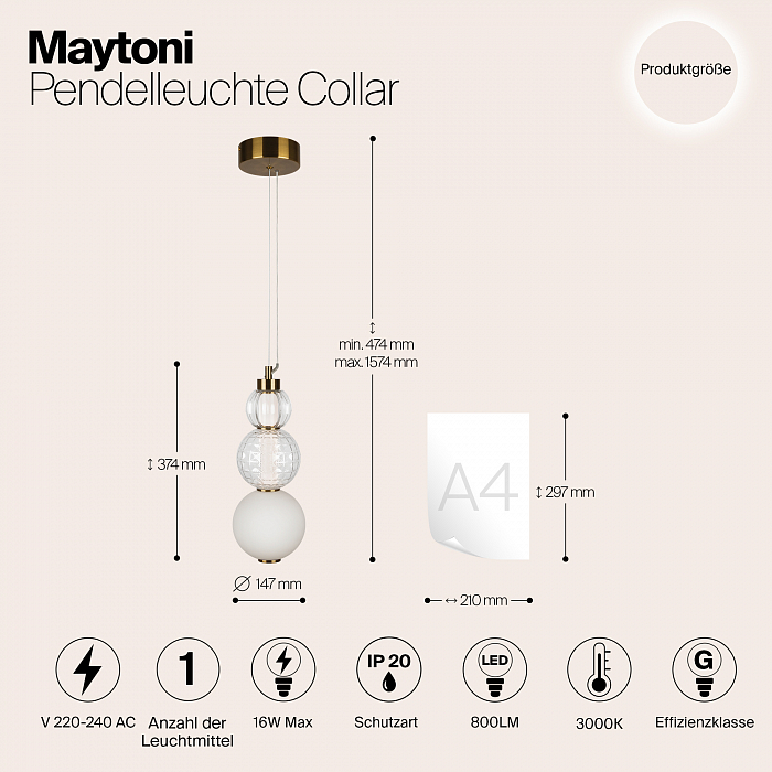 Светильник Maytoni P069PL-L16G3K